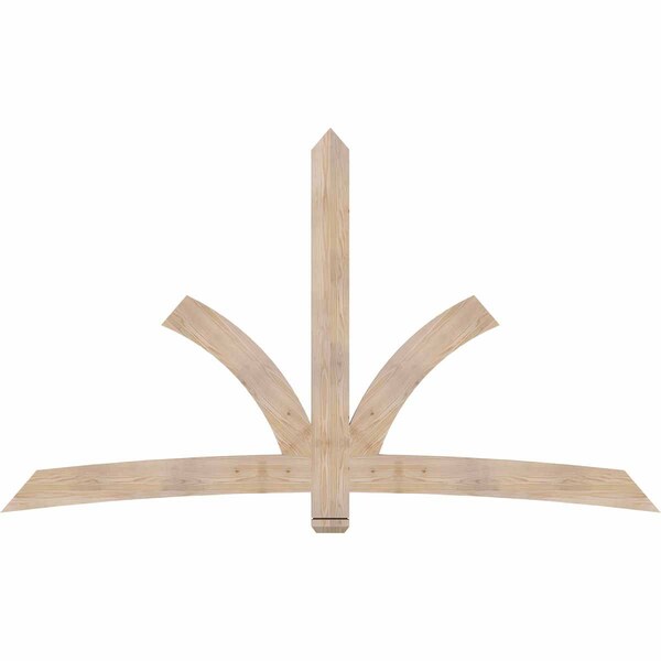 Ekena Millwork Davenport Smooth Timber Gable Bracket, Douglas Fir, 96"W x 56"H x 1 1/2"D x 5 1/2"F, 14/12 Pitch GBW096X56X0206DAV00SDF - main